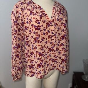 Joie Floral Blouse - Red and Purple